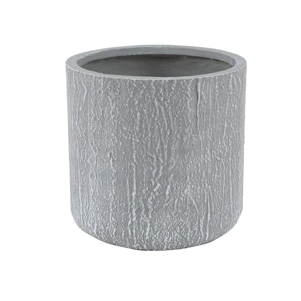LuxenHome Light Gray MgO Round Planter