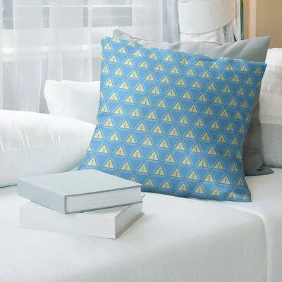 Barbra Minimalist Trees Throw Pillow Cover Brayden Studio Color: Small Teal/Yellow, Size: 20x22 x 20