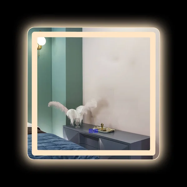 Frameless Wall Mounted LED Bathroom Mirror - Colorless