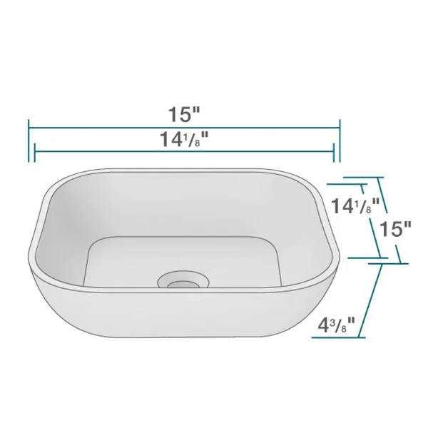 Rene R11-5003-Plt-R9-7003 Stone Composite Square Vessel Sink - Platinum - Chrome, Silver