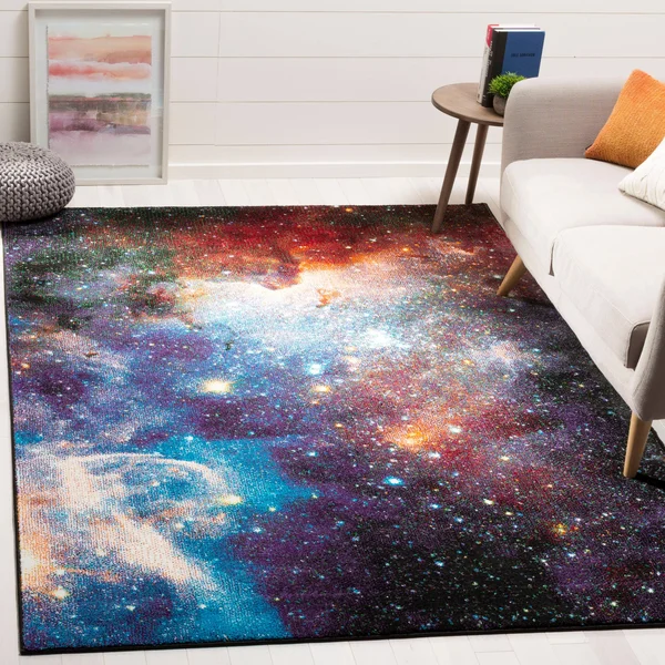Safavieh Galaxy GAL109P 5&3x22 x 5&3x22 Round Purple - Multi Area Rug