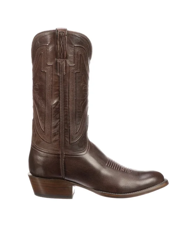 Lucchese Collins GY1504.63 Mens Whiskey Burnished Baby Buffalo Boots 15 - D, Whiskey Burnished