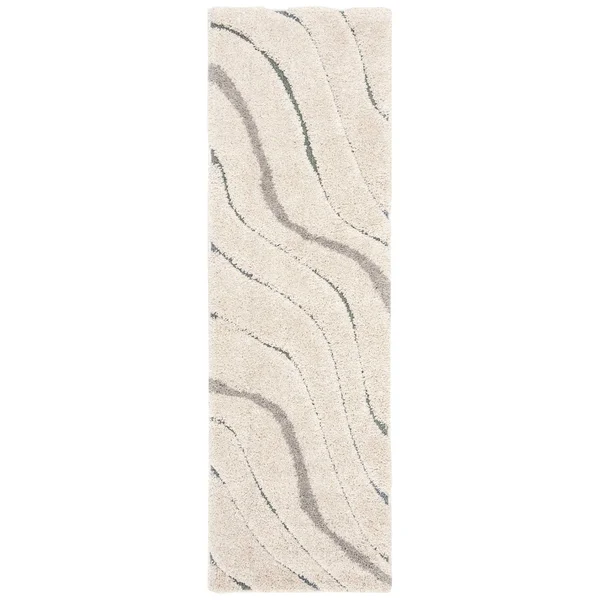Safavieh Shag Sg472-1160 2&3x22 x 7&0x22 Runner Cream - Light Blue Area Rug