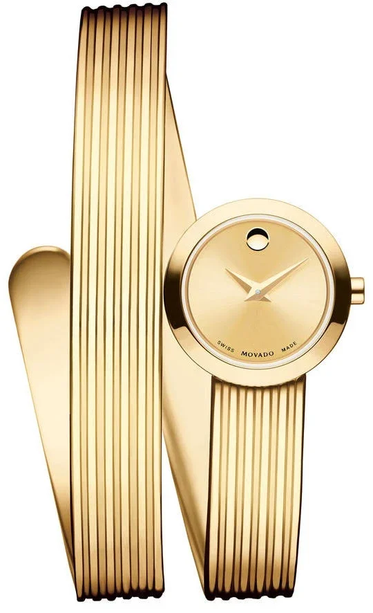 Movado Museum Wrap Gold-Tone Stainless Steel Ladies Watch 0606806