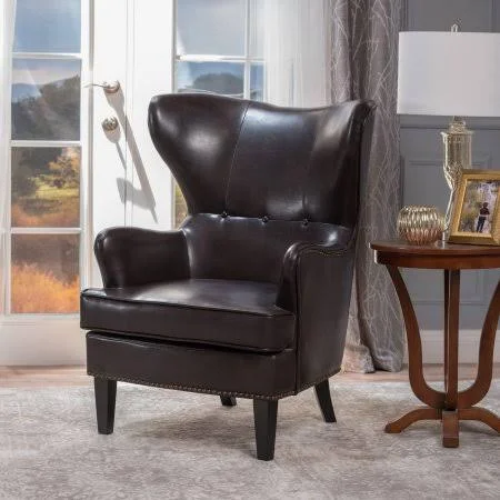 Noble House Wayne High Back Chair, Brown