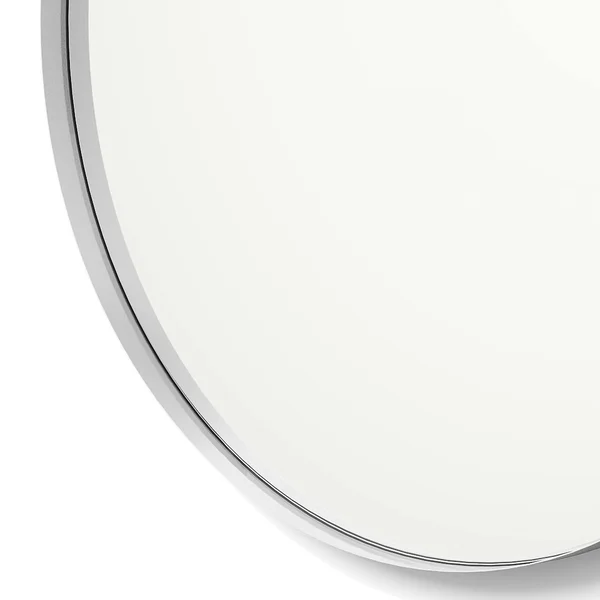 Silver 24x22 x 24x22 Metal Framed Round Mirror
