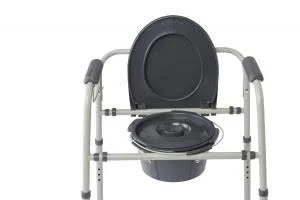 Medline Steel 3-in-1 Bedside Commode - Portable Toilet with Microban Antimicrobia