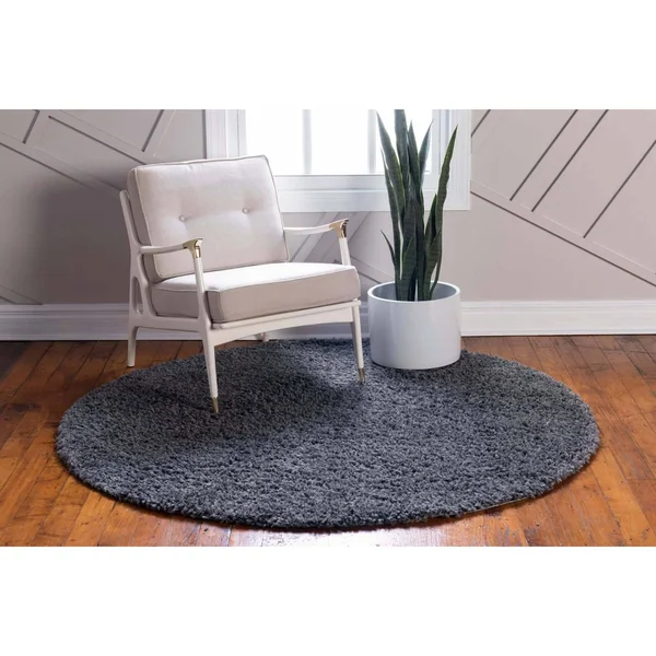 Unique Loom Davos Shag Rug - 6& 7 x 6& 7, Round