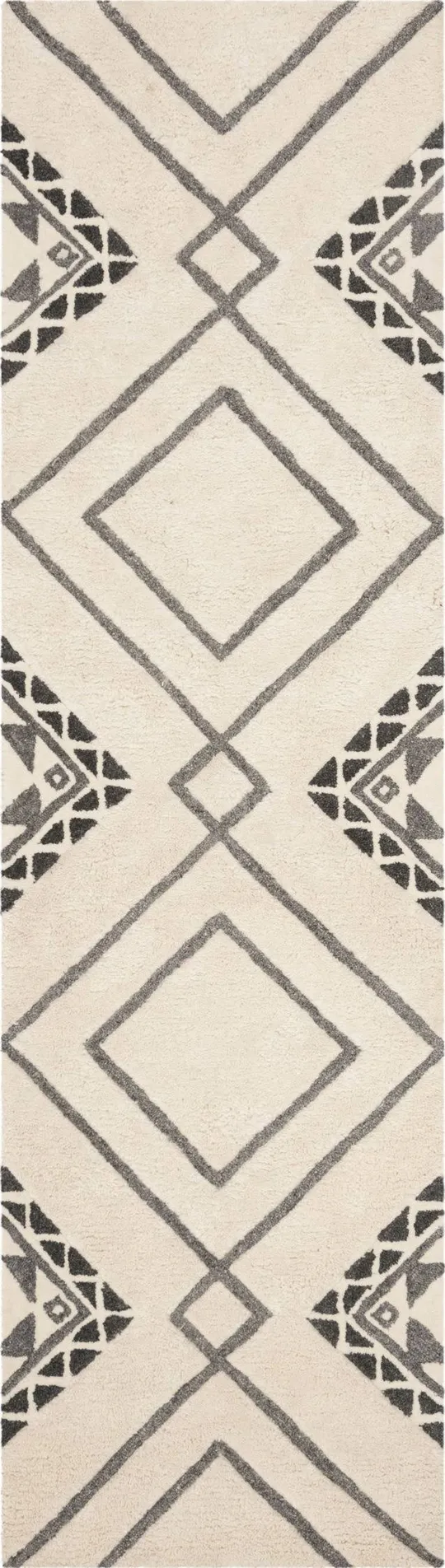 Safavieh Casablanca CSB301A 2&3x22 x 8&0x22 Runner Ivory, Grey Area Rug
