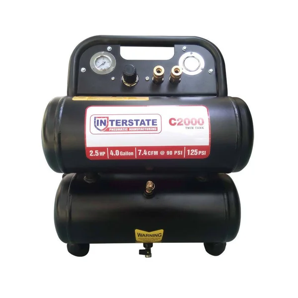 Interstate Pneumatics C2000 2.5 HP 4 Gallon Twin Tank Air Co