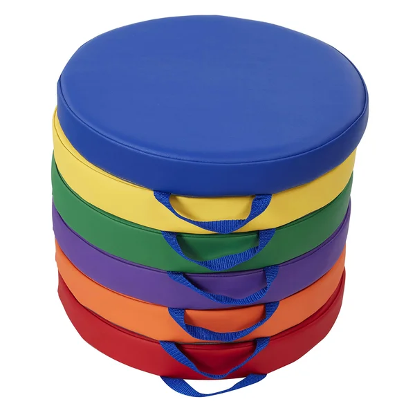SoftScape 15 inch Round Floor Cushions with Handles for Flexible Seating Classro