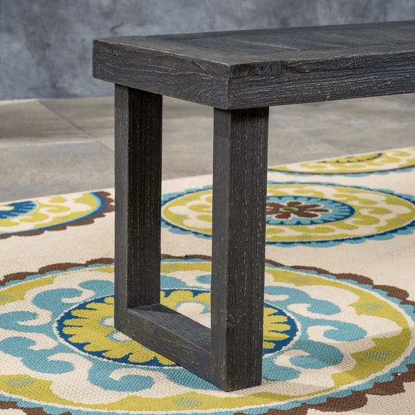 60&& Charcoal Gray Contemporary Rectangular Outdoor Bench