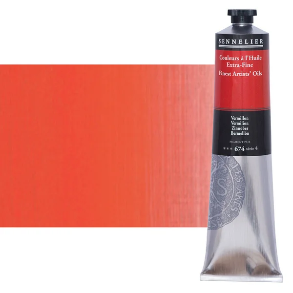 Sennelier Artists& Extra Fine Oil Paint - Vermilion, 200 ml Tube