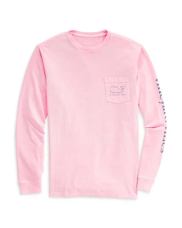 Vineyard Vines Men's Long-Sleeve Garment Dyed Vintage Whale Pocket T Shirt