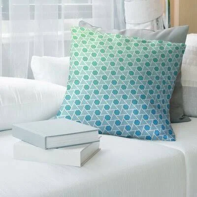 Rainbow Hexagons and Triangles Throw Pillow East Urban Home Size: 16x22 x 16