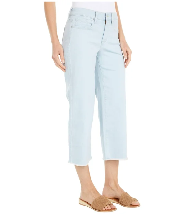 Nydj Wide Leg Capri Jeans with Frayed Hem in Valhalla