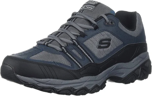Skechers Men's After Burn Memory Fit Strike Off Sneaker, Navy/Gray