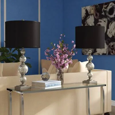 Furness 28x22 Silver Table Lamp Set Rosdorf Park