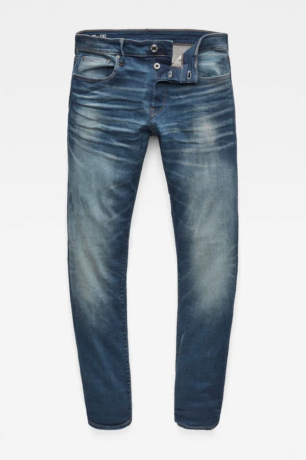 Mens G-Star 3301 Straight Jeans - Blue