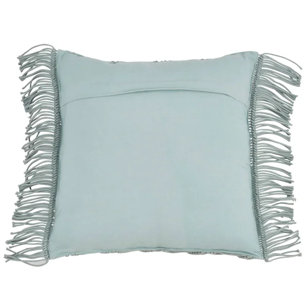Saro Lifestyle 5148.N18S 18 in. Square Down Filled Macrame Throw Pillow - Natural