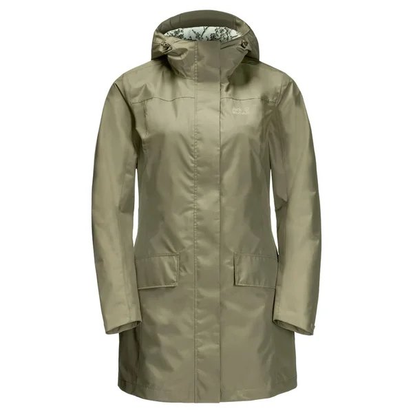 Jack Wolfskin Cape York Coat W - Khaki - Rain Coats M