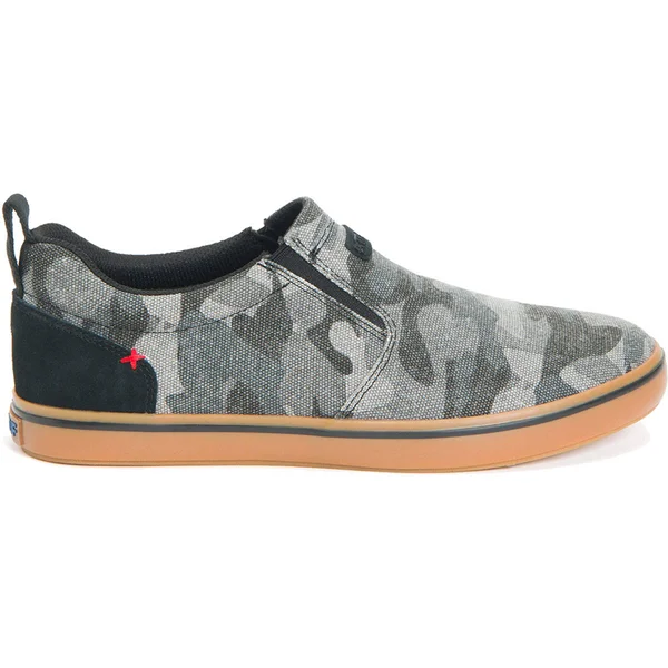 Xtratuf Men's Canvas Sharkbyte Deck Shoe - Black Camo, 7