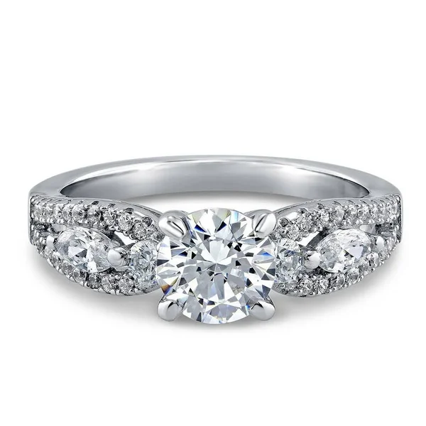 Berricle Sterling Silver Solitaire Promise Wedding Engagement Ring Made with Swarovski Zirconia Round 1.6 CTW Size 7
