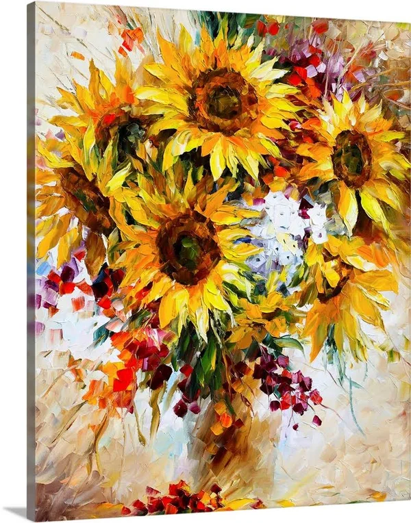 Sunflowers of Happiness - Canvas Wall Art, 24x30, Great Big Canvas