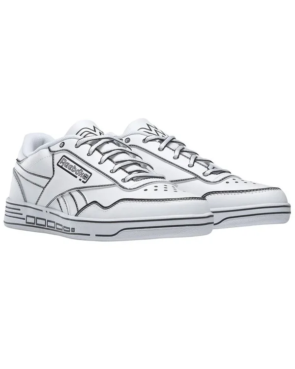 Reebok Club Memt Leather-Trim Sneaker - White/Black, 9.5