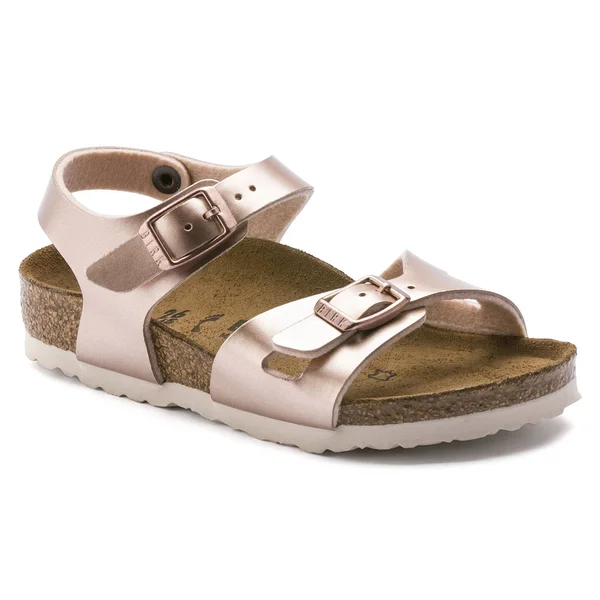 Birkenstock Rio Birko Flor Kids Sandals - Electric Metallic Copper