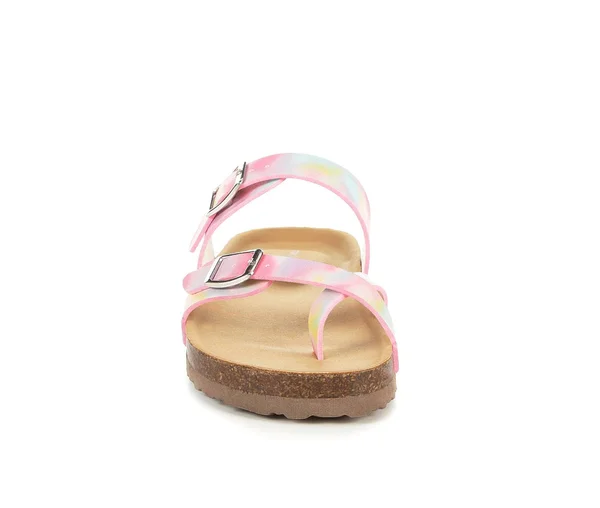 Girls& Madden Girl Little Kid & Big Kid JBryceee Strappy Footbed Sandals in Tie Dye Size 4 - Big Kid Medium