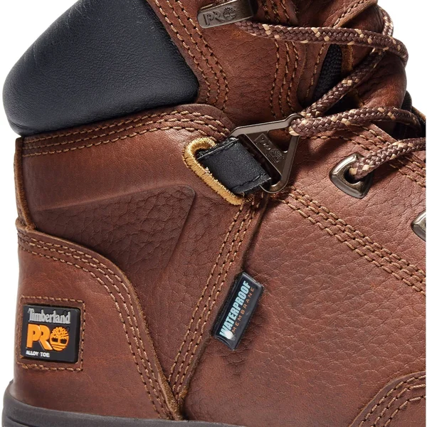 Timberland Pro Men's 6 in. Helix Alloy Toe Waterproof Work Boot, Brown