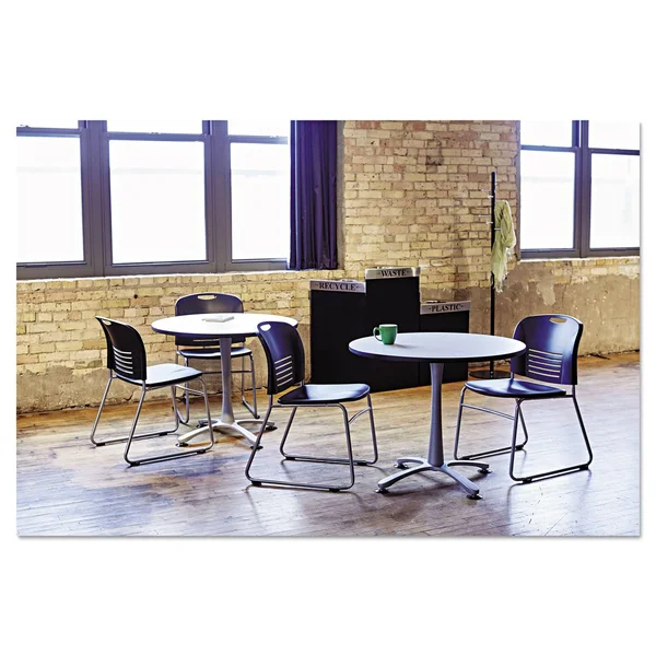 Safco Cha-Cha Sitting Height Table Base - X-Style, Steel, 29x22 High, Metallic Gray