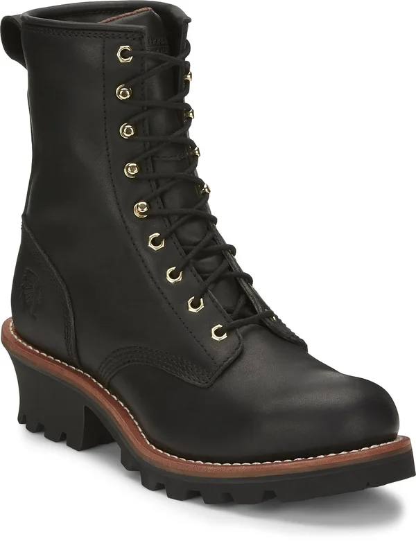 Chippewa Men's Black Steel Toe Logger 8 in. Boot