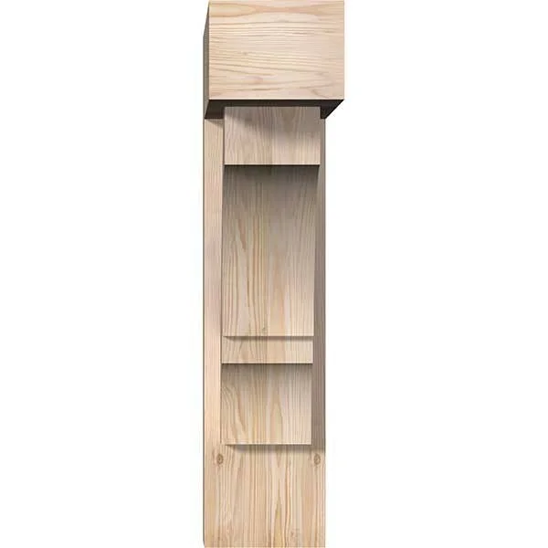 Ekena Millwork 1462176 7 1/2x22W x 24x22D x 32x22H Balboa Block Smooth Bracket w/ Offset Brace - Douglas Fir