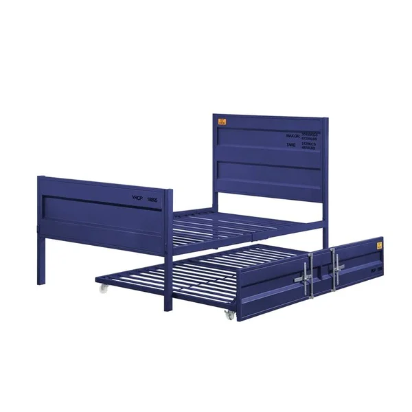 Bowery Hill Industrial Contemporary Twin Trundle in Blue