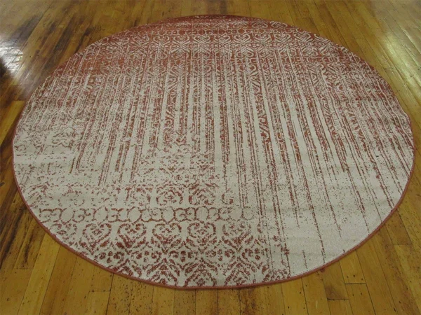 Unique Loom Jennifer Del Mar Area Rug (8& Round - Red)
