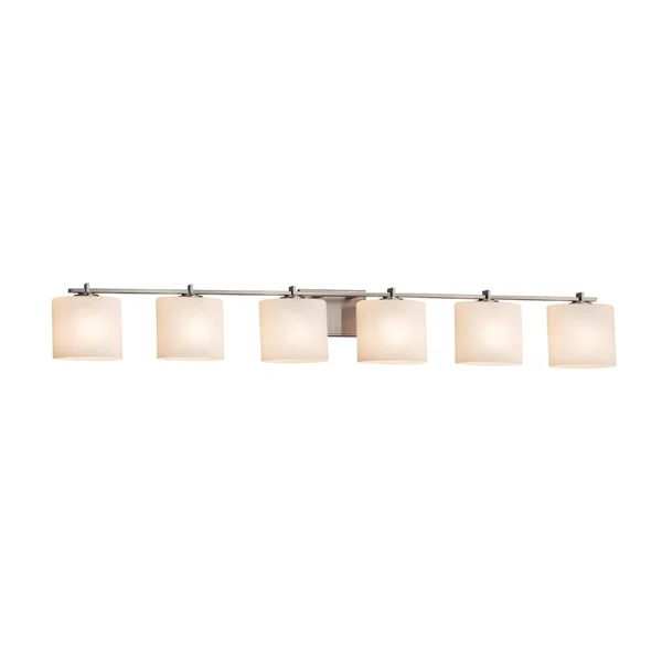 Justice Design FSN-8446-30-OPAL-NCKL Fusion Era - 6 Light Bath Bar