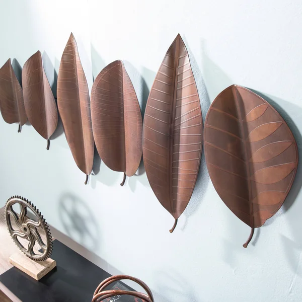 Carbon Loft Sulina Brown Metal Leaf Wall Sculpture - 53 x 24