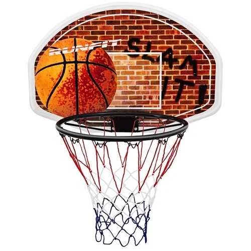 Costway Wall Mounted Fan Backboard with Basketball Hoop and Rim