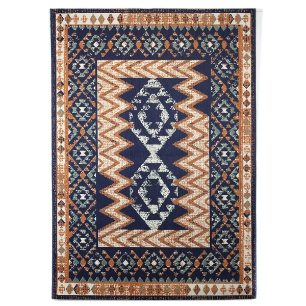 BALTA Rugs Augusto Modern Southwestern Indoor/Outdoor Area Rug - Dark Blue, 7&10x22 x 10&
