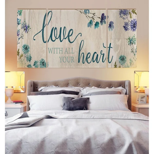 Wexford Home 'Love with All Your Heart' Canvas Premium Multi Piece Art - Extra Large