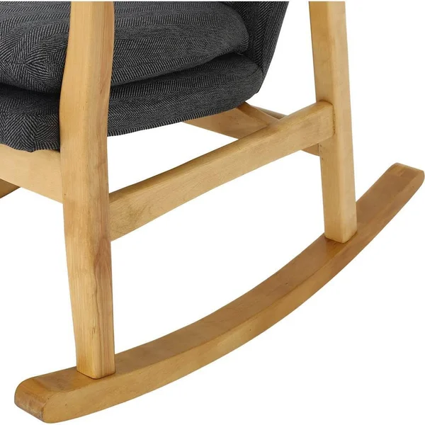 Noble House RYKER Mid Century Modern Fabric Rocking Chair, Dark Slate
