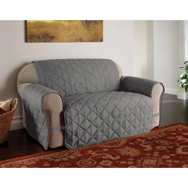 Innovative Textile Solutions Microfiber Solid Ultimate Loveseat Furniture Protector Slipcover - Gray, 132 x 98.5"