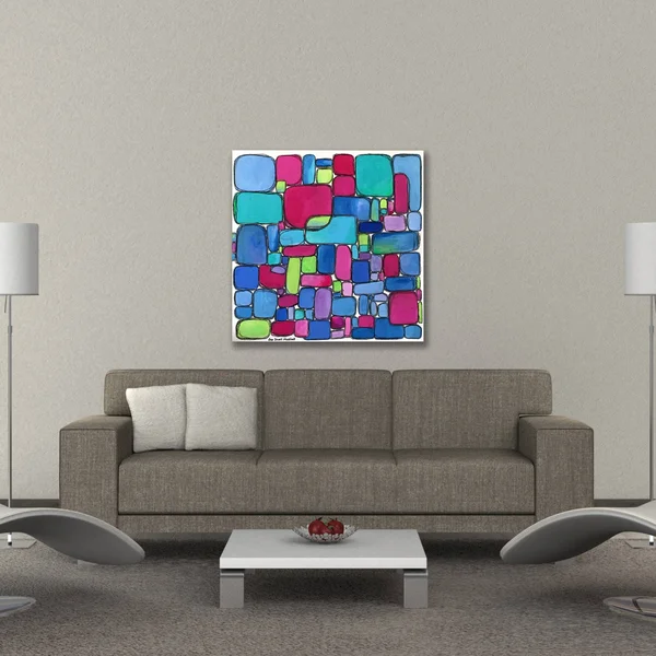 Tangletown Fine Art 30x22x30x22 Cohabitation by Evan Stuart Marshall Wall Art Print on Canvas Blue