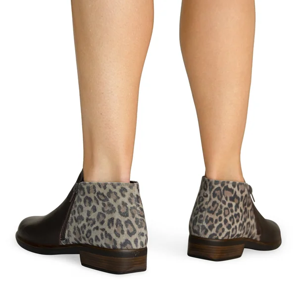 Naot Women's Helm Ankle Boot - Size: 40, Cheetah Suede/Soft Brown Leather