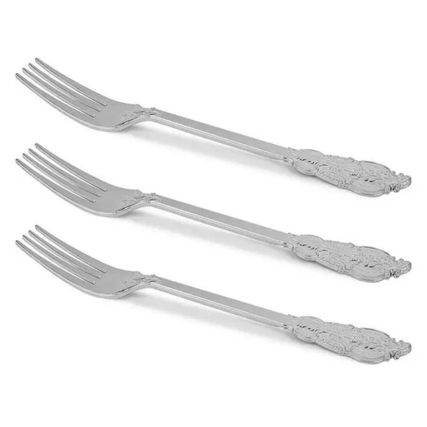 600 Forks, Shiny Baroque Silver Plastic Collection Forks