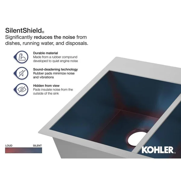 Kohler 5479-4-95 Riverby 25x22 x 22x22 x 5-11/12x22 Top-Mount Single-Bowl Kitchen Sink - Ice Grey