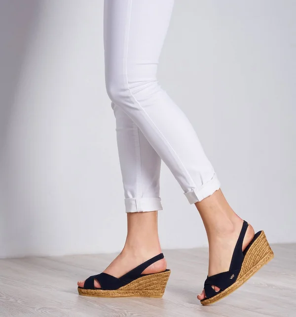 Calella Women's Slingback Wedge Espadrille, Viscata 10 US (41EU), Navy Blue