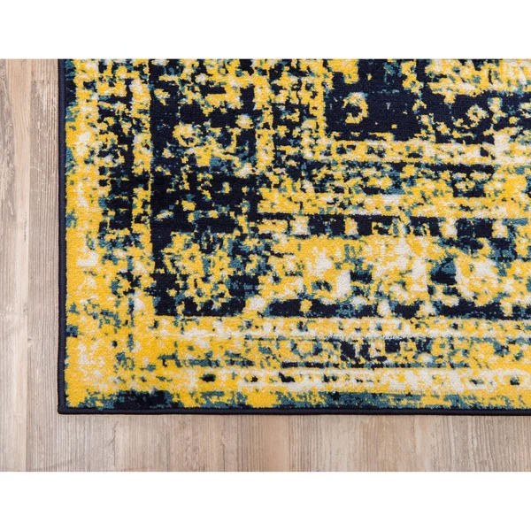 Unique Loom Area Rug, 5& 0 x 5& 0 Round, Black/Gray